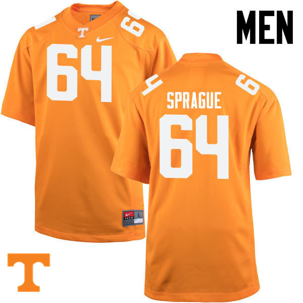 Men #64 Tommy Sprague Tennessee Volunteers College Football Jerseys-Orange